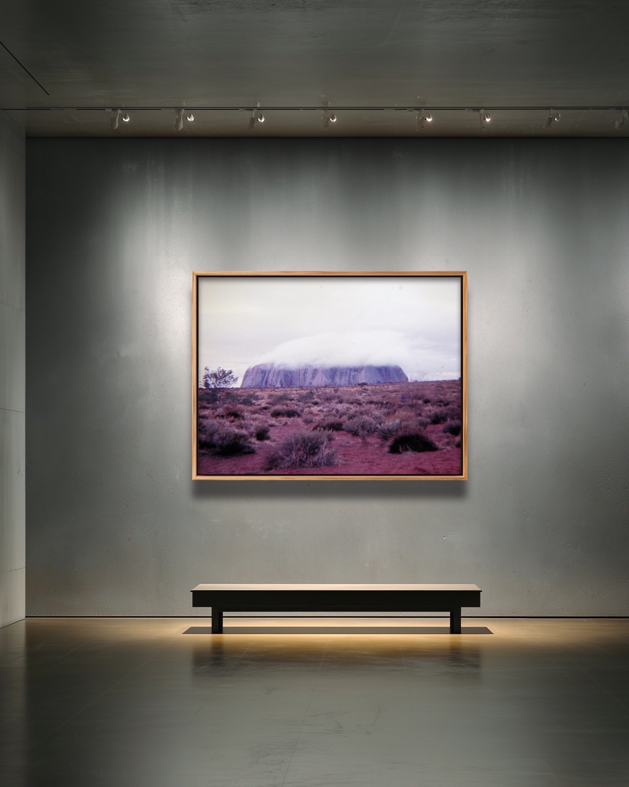 'ULURU IN FLOOD 4' 1981 IAN R. JARDINE LIMITED EDITION FRAMED CANVAS PRINT