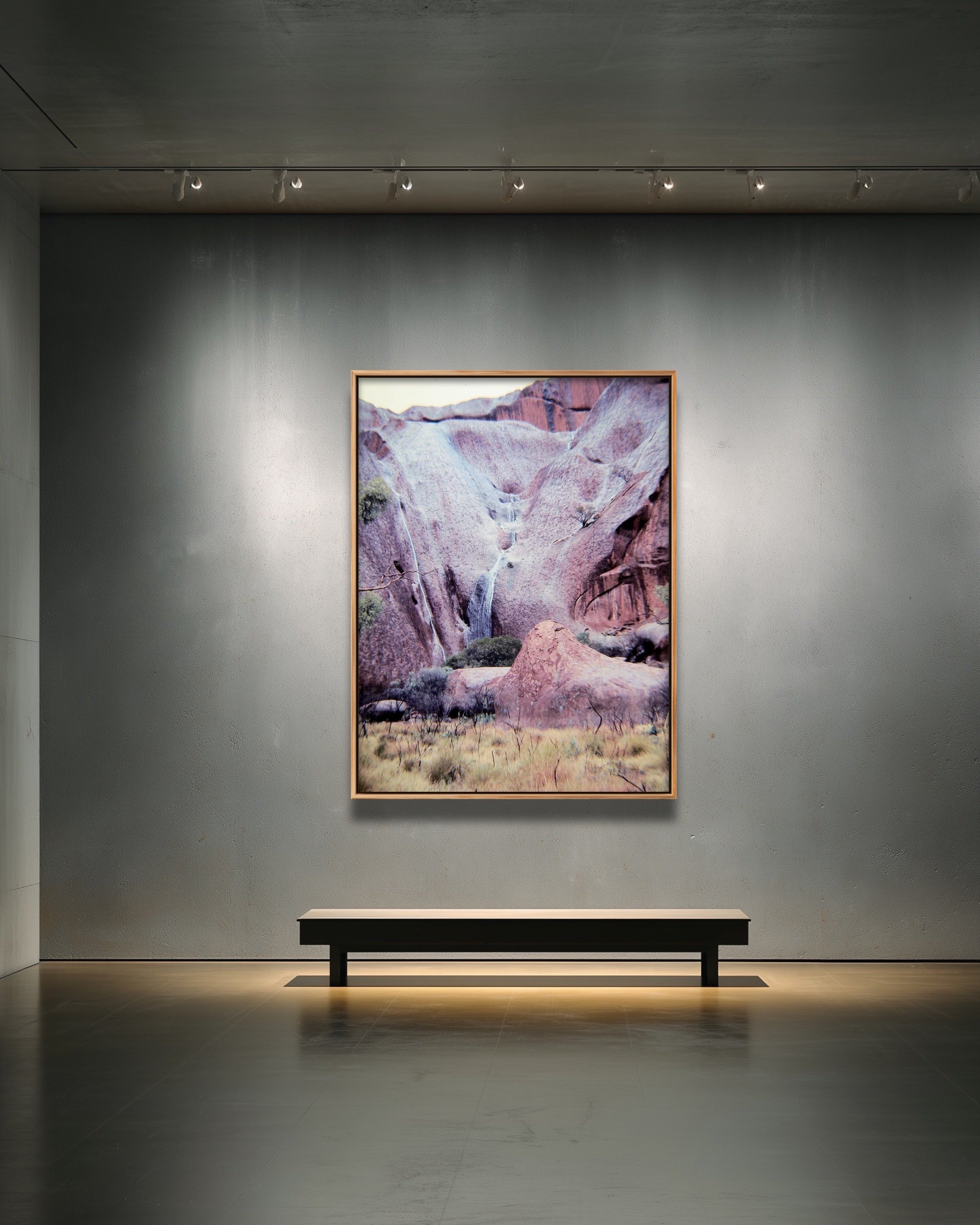 'ULURU IN FLOOD 6' 1981 IAN R. JARDINE LIMITED EDITION FRAMED CANVAS PRINT