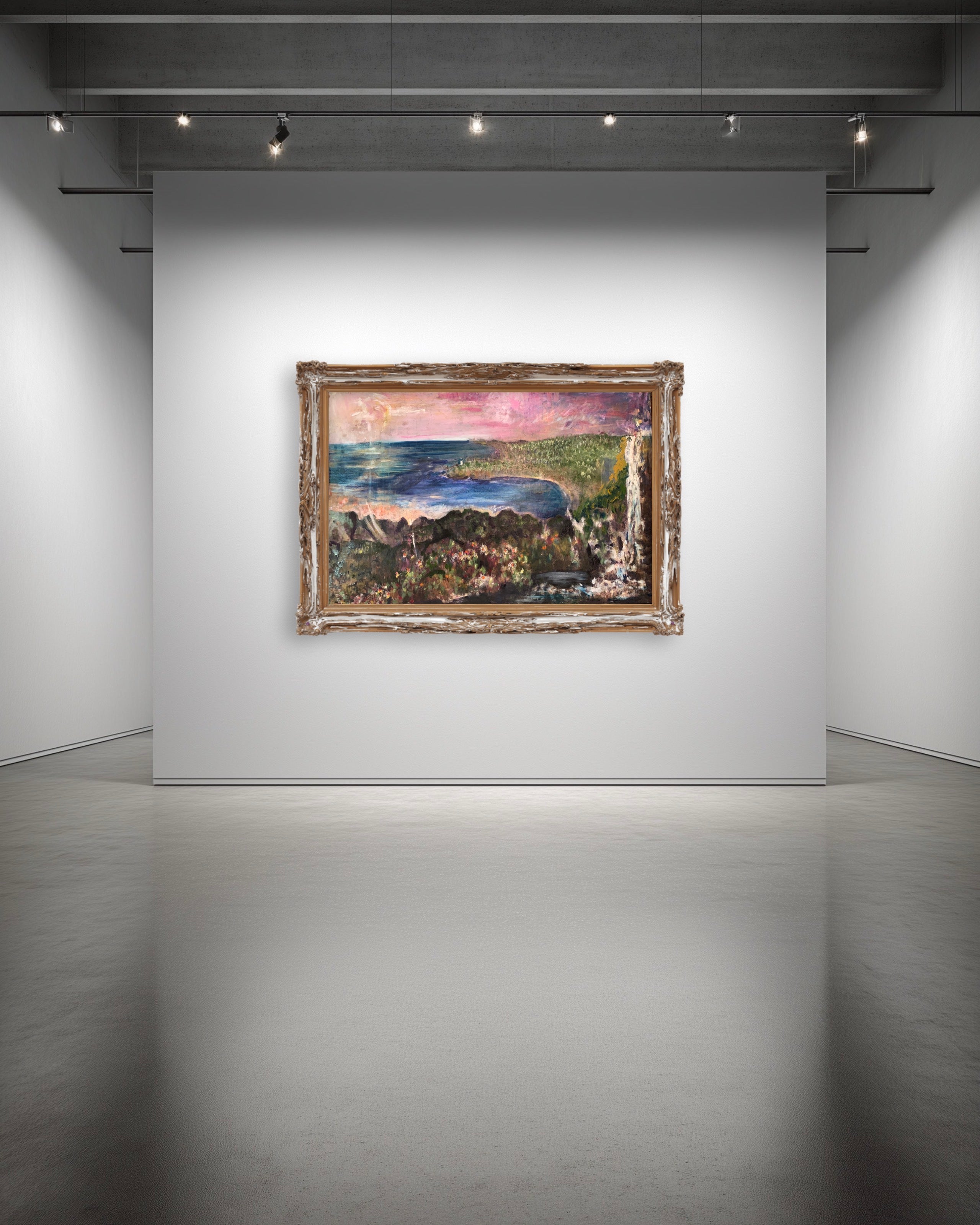 ‘TERANIA CREEK TO ARAKWAL’ OIL ON BOARD FRAMED 100 x 70 CM