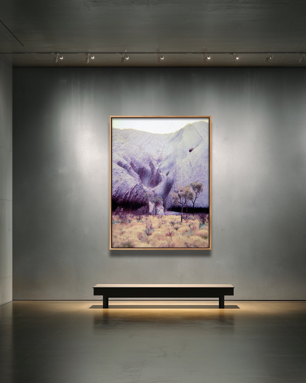 'ULURU IN FLOOD 3' 1981 IAN R. JARDINE LIMITED EDITION FRAMED CANVAS PRINT