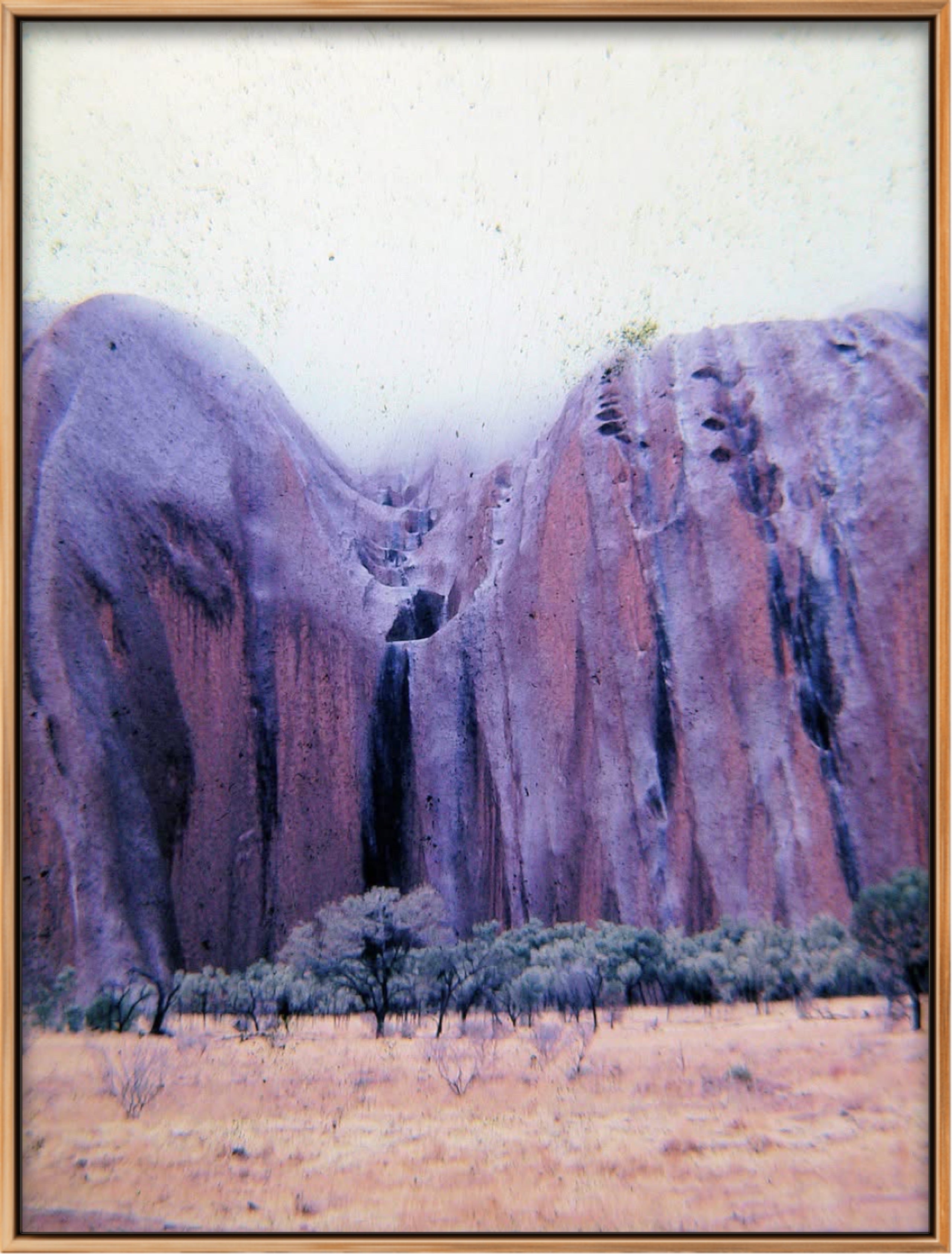'ULURU IN FLOOD 1' 1981 IAN R. JARDINE LIMITED EDITION FRAMED CANVAS PRINT
