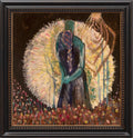 'SANTA CLAUSE WISHES' 2022 MELANI DU JARDIN OIL ON BOARD FRAMED 65 X 67 CM