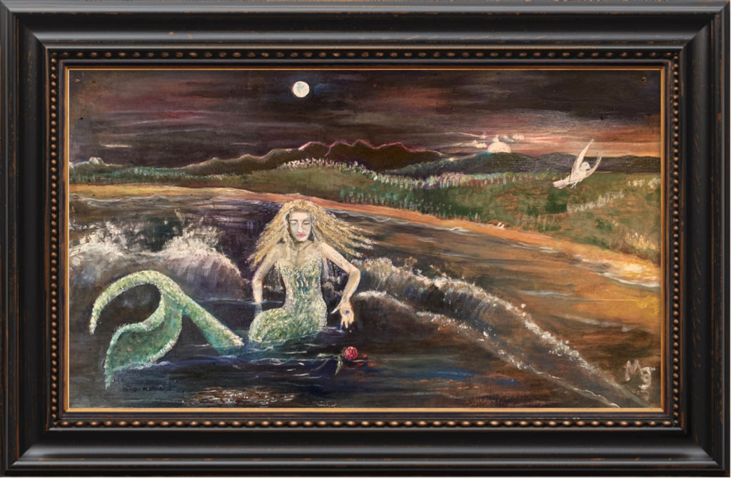 DARK NIGHT OF THE SOUL OF THE FEMININE DIVINE 2022 OIL ON BOARD