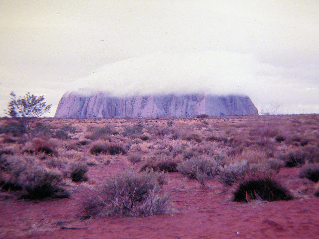 'ULURU IN FLOOD 4' 1981 IAN R. JARDINE LIMITED EDITION FRAMED CANVAS PRINT